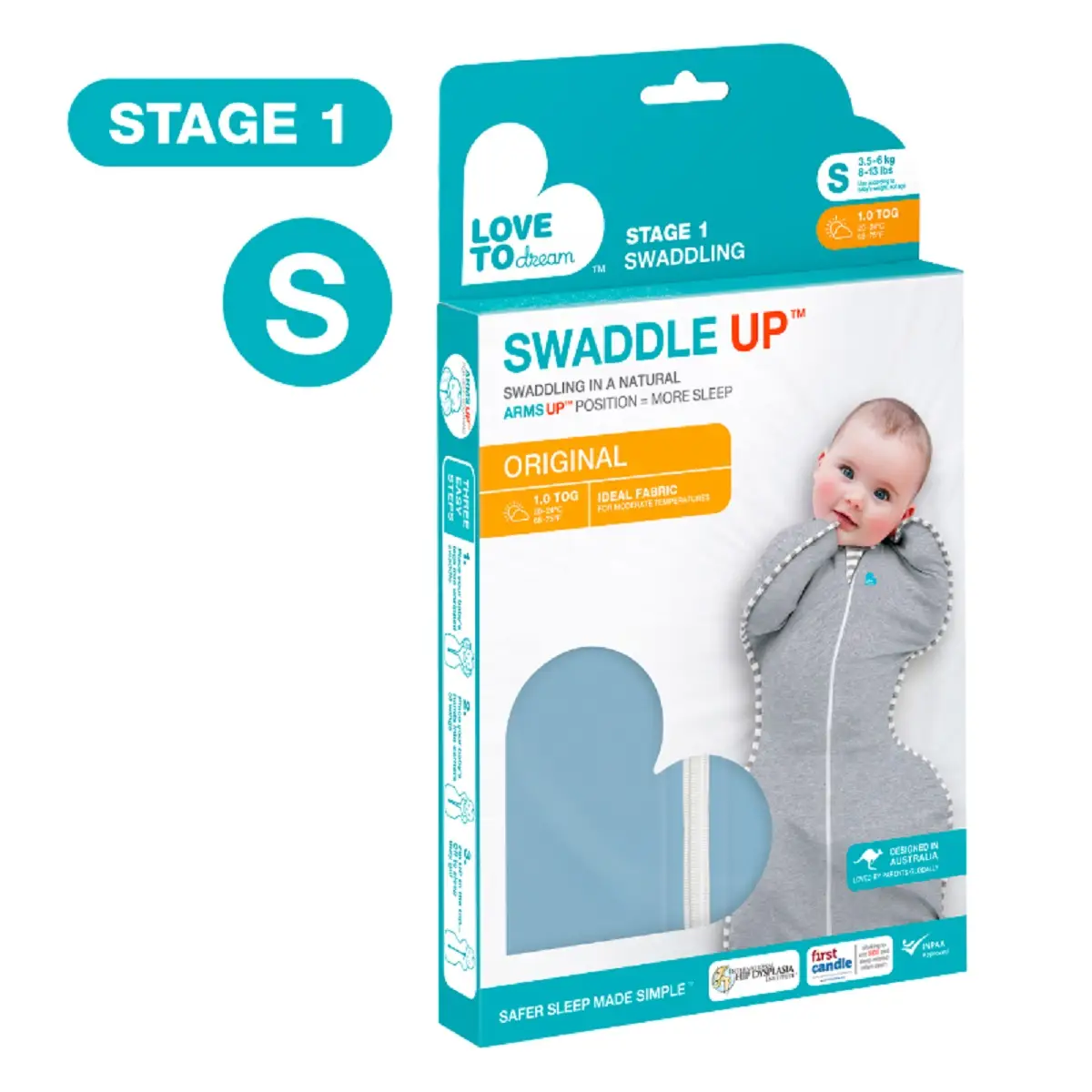Love To Dream Swaddle Up Original (Stage 1) Dusty Blue S Size 1pc