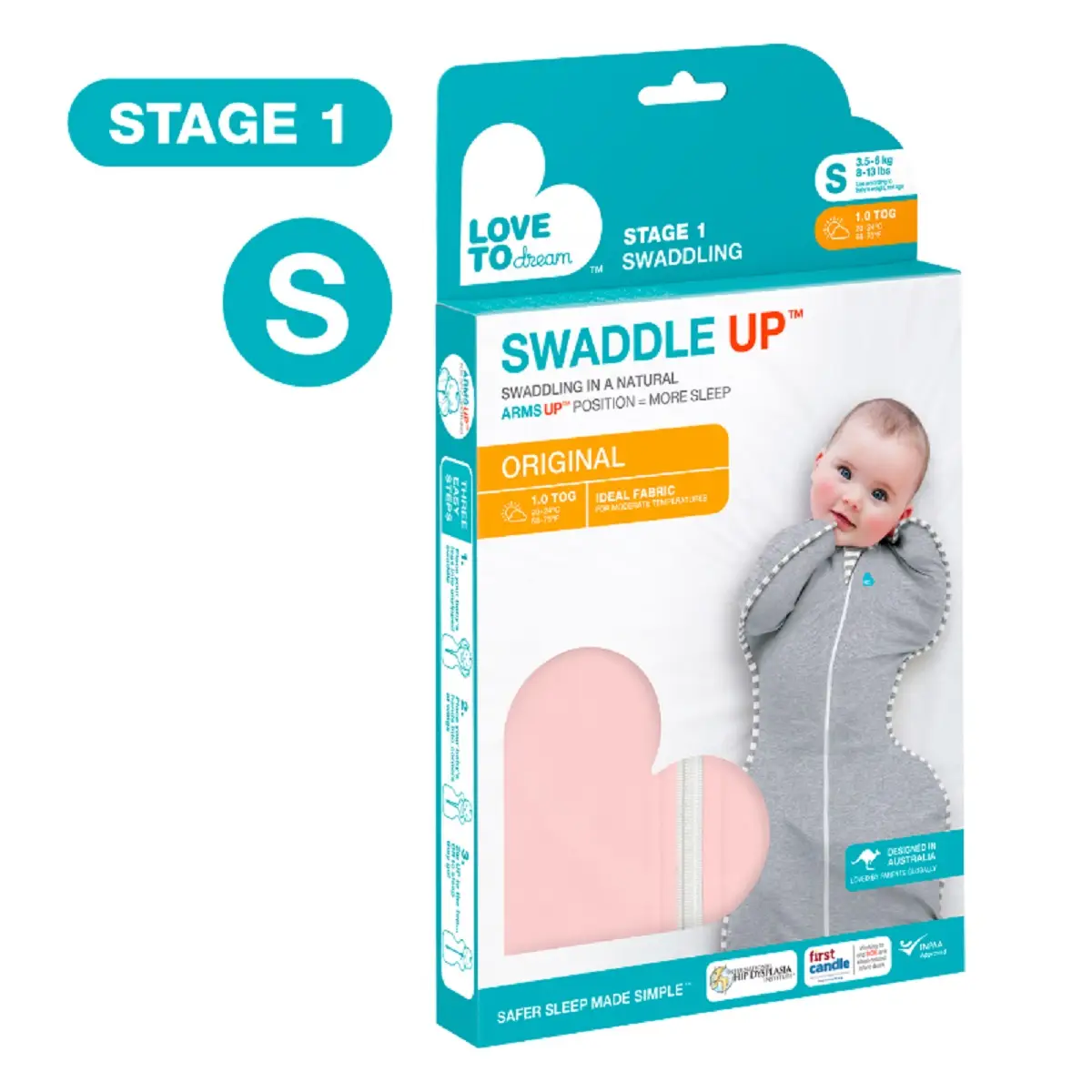 Love To Dream Swaddle Up Original (Stage 1) Dusty Pink S Size 1pc