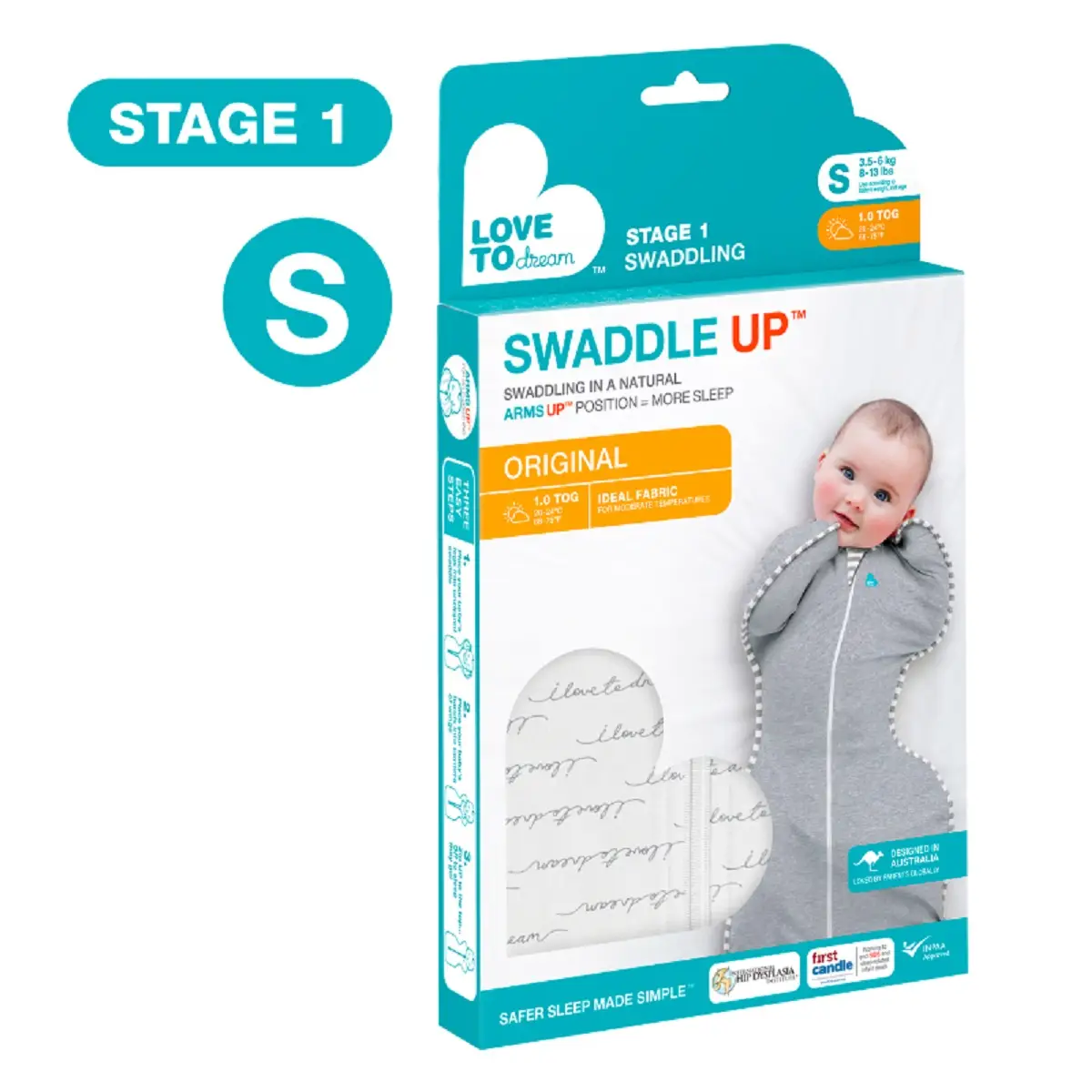 Love To Dream Swaddle Up Original (Stage 1) White S Size (Random Delivery) 1pc